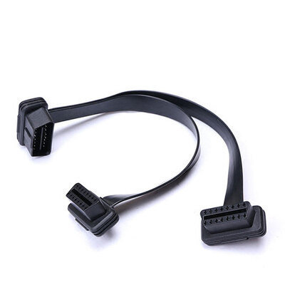 

OBD2 extension cord car computer extension cable conversion plug 16 pin male to female elbow flat wire one for two OBD one minute two extension line OBD