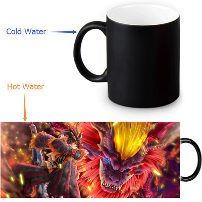 

Monster Hunter Manga 350ml/12oz Heat Reveal Mug Color Change Coffee Cup Sensitive Morphing Mugs Magic Mug Milk Tea Cups