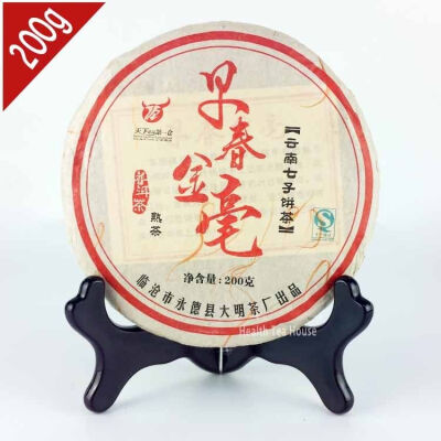 

2013 yr Early Spring Gold Bud Tea Ripe Puer 200g AAAAA Ingredients Yunnan Lincang Shu Puerh Aftertaste Sweet Te Pu erh PC39 Aged