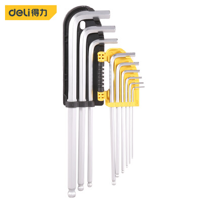 

Deli deli long ball head hex wrench set chrome vanadium steel -type hex driver screwdriver 9 piece set DL2175