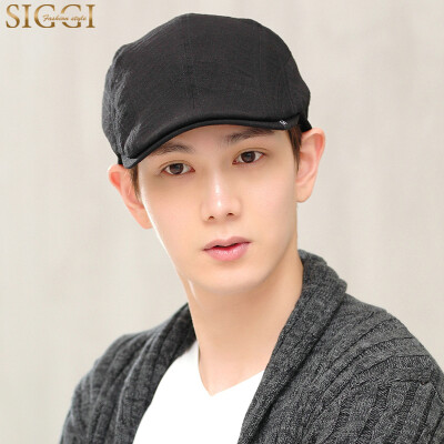 

Siggi CM99012 hat mens four seasons Korean version of the tide fashion forward solid color outdoor cap black 60CM