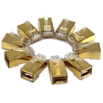 

PowerSync CAT7-G8P8C3MG10 seven gold-plated crystal head RJ45 crystal head 10 box with crystal head jacket 10