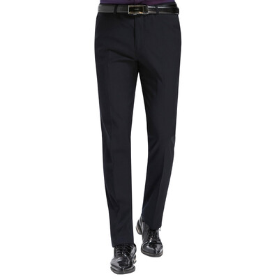 

Red Beans Hodo Men Business Dress Slim Straight Men Men Pure Color Pants Navy Blue 32