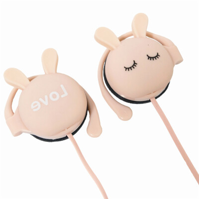 

Cute Rabbit Cartoon Stereo Earphone Headphone with mic 35mm Ear-hook Sports Headset for Girls Kids Xiaomi Mobile Phone Gift Mp3