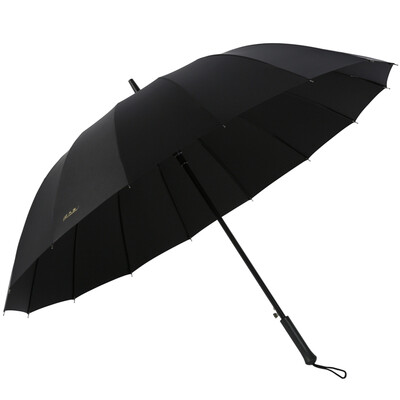 

Heaven umbrella increased reinforcement 16 bone impact cloth black plastic self-opening straight business umbrella 10037D black