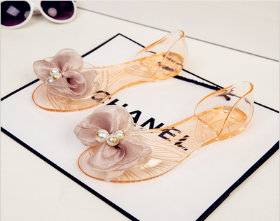 

Xixi summer mixed color candy shoes rivets female sandals exposed toe mule slippers home black&white punk style jelly plastic