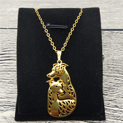 

New Whippet Couple Necklace Trendy Style Whippet Couple Pendant Necklace Women Fashion Pet Dog Jewellery