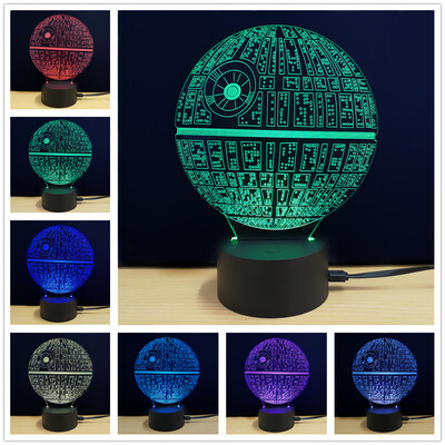 

Shining Creative 3D LED Lamp The Death Star Shape Table Lamp
