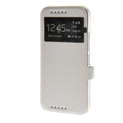 

MOONCASE Slim Leather Wallet Flip Card Slot Holster Pouch with Kickstand Case Cover for HTC One M9 White