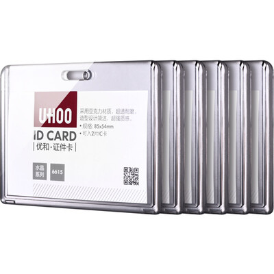 

Excellence UHOO 6615 Acrylic card sets Transparent horizontal 6 box certificate sets of work card staff card badges