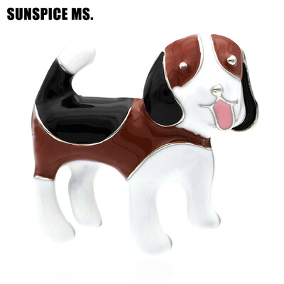 

Cute Women Dog Animal Brooch Pins Kids Girls Clothes Accessories Gold-color Black Yellow Enamel Brooches Birthday Gifts Jewelry
