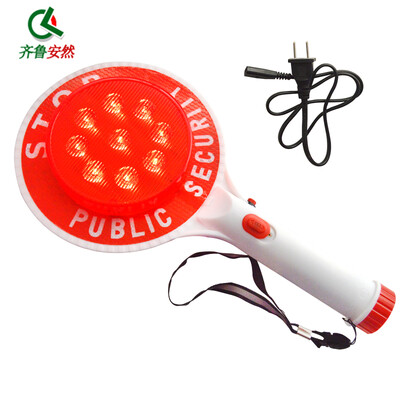

Qilu safely holding stop sign traffic warning light Stop stop sign flash warning traffic baton self-supplied battery