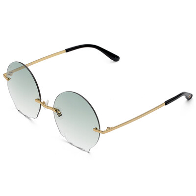 

LOHO Glasses Lifestyle Round Frame Sunglasses Women Personality Transparency Wave Pattern Lens Trend Out LH00605 Piano Black
