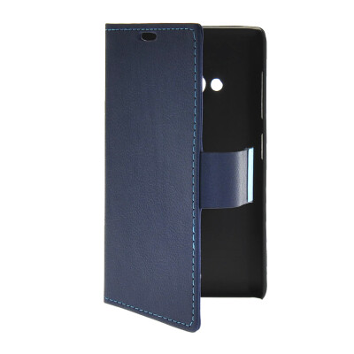 

MOONCASE Slim Leather Side Flip Wallet Card Slot Pouch with Kickstand Shell Back Case Cover for Nokia Lumia 535 Blue