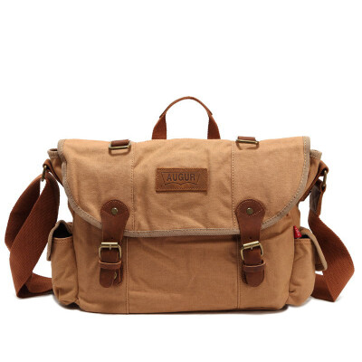 

Wholesale men's canvas bag casual shoulder bag with genuine leather fashion messenger bag male handbag briefcase