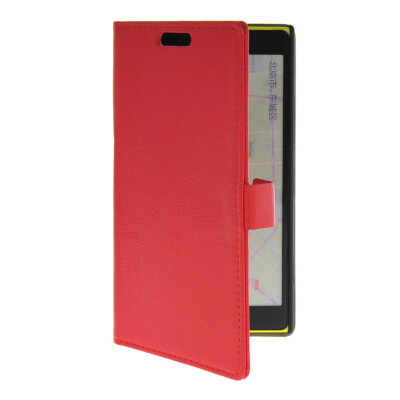 

MOONCASE Slim Leather Flip Wallet Card Pouch with Kickstand Shell Back ЧЕХОЛ ДЛЯ Nokia Lumia 1520 Red