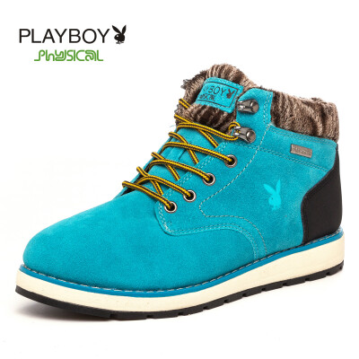 

PLAYBOY brand Winter,High,Korean style,With velvet and cotton,Athleisure,Leather, Student,Women's shoes