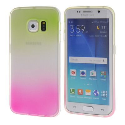 

MOONCASE Galsxy S6 Edge случай Радуга Гибкая Прочный силиконовый гель ТПУ Дело Чехол тонкий / A03