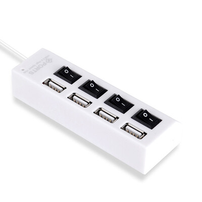 

НОВЫЙ концентратор USB 2.0 Прибытие Высокоскоростной 4 порта USB LED Splitter 480 Mbps USB-концентратор On / Off переключатель для