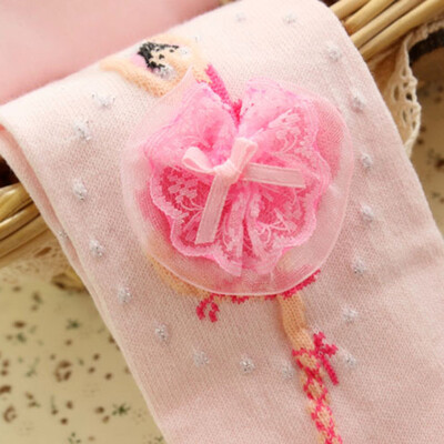 

Vanker Ballet Girl Pattern Lace Flower Baby Girls Soft Cotton Pantyhose Stocking Socks