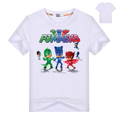 

PJ MASKS Cartoon Print Дети Футболки с коротким рукавом Детская одежда для девочек Летние майки для девочек Хлопковые тройники Топ