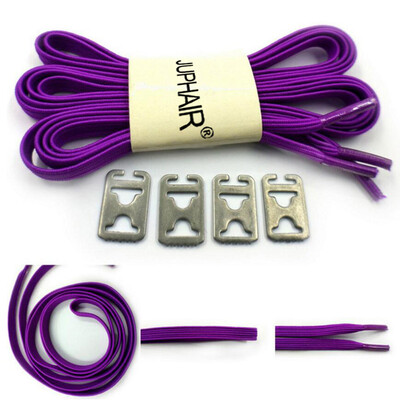 

JUP 1 пара Lazy Not Tie Shoelaces Металлическая мода Простая удобная кружевная пряжка Эластичный полиэстер Резиновые шнурки Плоские туфли Спорт
