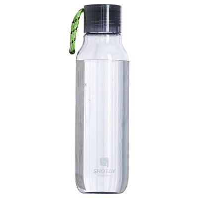 

Shangtai plastic cup 670ml carrying portable leisure cup large capacity adult children water glass gray SM-4884