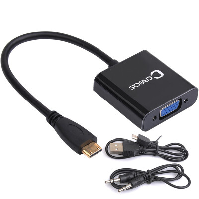 

Foggy Kappa (cabos) F01101 MINI HDMI to VGA конвертер высокой четкости со звуком hdmi to vga адаптер со звуковой мощностью черный