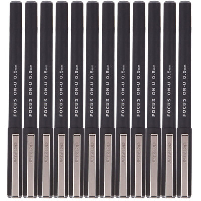 

Deli deli 05mm metal pen clip black gel pen carbon pen pen 12 box S75