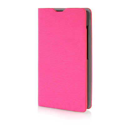 

MOONCASE Leather Side Flip Wallet Card Slot Pouch Stand Shell Back Case Cover for Microsoft Lumia 435 Hot pink