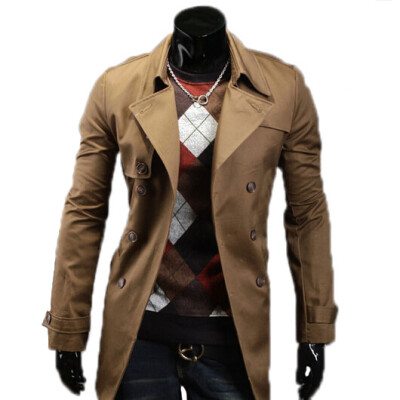 

Zogaa New Mens Wind Coat Double-breasted Lapel Slim Fashion