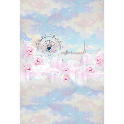 

Cloud Flowers Photo Background 57FT Vinyl Fabric Cloth Digital Printing Photo Studio Backdrop S-3111