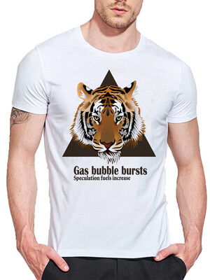 

Mens O Neck Casual Short Sleeves Fashion Cotton T-Shirts Tigers Head & Letter Digital Print