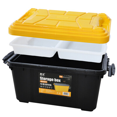 

YUECAR car storage box storage box car trunk storage box King Kong series cool black large transparent compartment