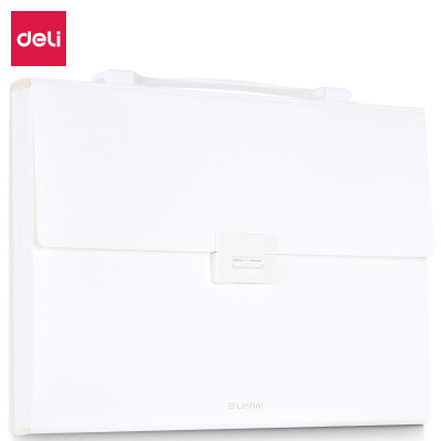 

Deli deli music series 13 grid A4 portable file package information package organ bag student paper storage bag pure white 72410