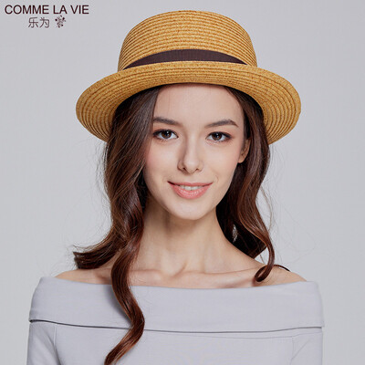 

Le for comme lavie ladies grass hat spring summer womens visor paper grass hat outdoor leisure cool hat 18FB102 light coffee code