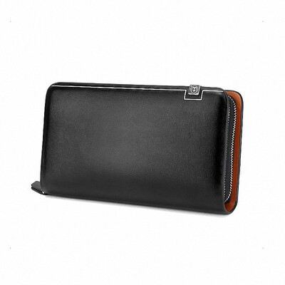 

Business Mens Purse Long Designer Double Zip Leather Mens Purse Brand Mens Clutch Luxury Purse B-fdk3202