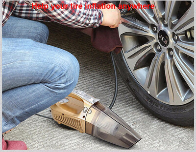 

HCOOL Многофункциональный портативный автомобильный пылесос 12V 120W Мокрое и аспирадорное давление Пневматическое освещение Шина