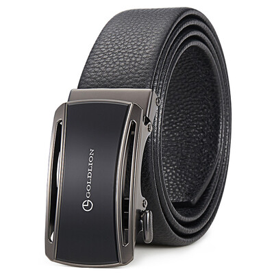 

Goldlion Mens Belt Gift Box Casual Automatic Buckle Belt Business Simple Mens Pants MPC81013-1191 Black 125-130CM
