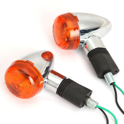 

2CPS Motorcycle Universal Turn Signals Bulbs Chrome Shell Amber Lens Front Rear Lights For Harley Honda Suzuki Kawasaki Yamaha Tri