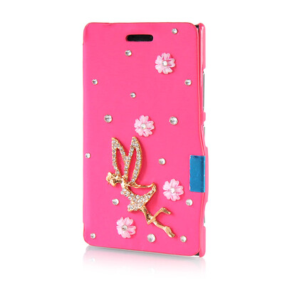 

MOONCASE Luxury Flower Crystal Leather Side Flip Wallet Pouch ЧЕХОЛ ДЛЯ Nokia Lumia 925