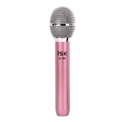 

iSK S100 handheld condenser microphone mobile computer sound cartoon microphone karaoke recording live condenser microphone power recording microphone black