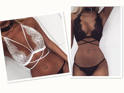 

Sexy Women Floral Sheer Lace Triangle Bralette Unpadded Bra Crop Top Lingerie
