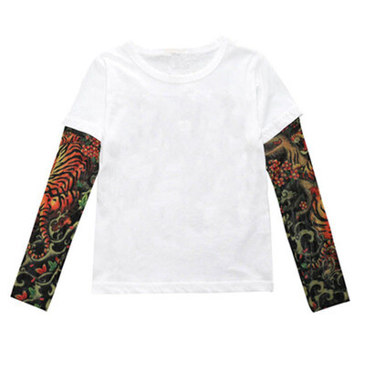 

2018 Boy Clothes Cotton T-shirt Long Sleeve Children Tee Shirts Novelty Tattoo Sleeve Baby Girl Tops Spring&autumn KidsTop