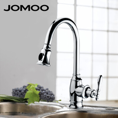 

JOMOO Kitchen Faucet Pull Down Spray Sink Faucet Single Hole Single Handle Pull Out Kitchen Sink Mixer Tap