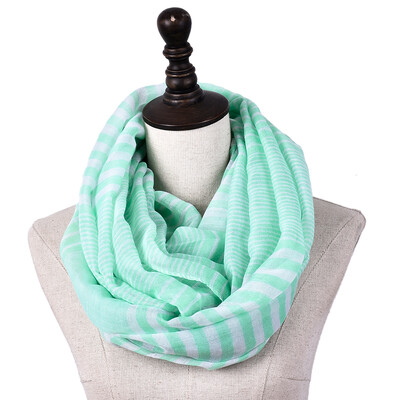 

Jeouly fashion Infinity Scarf New Fashion Soft Viscose Navy Striped Ring Loop Infinity Scarves For WomenLadies
