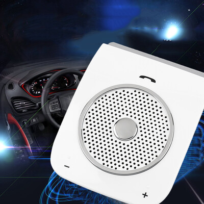 

Белый Стерео Бас Динамик Беспроводная Связь Bluetooth Автомобильного Комплекта Handfree Для Смартфона