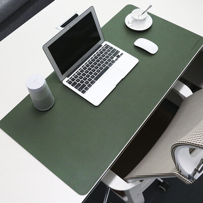 

BUBM gaming keyboard mouse pad waterproof&oilproof large thickening computer office home PU leather table mat BGZD medium gray