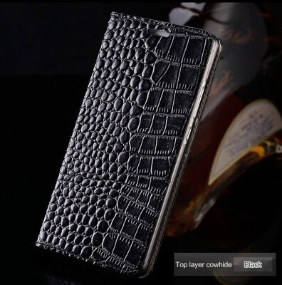 

Genuine Leather flip Case For Samsung S6 S7 S8 Plus Note 8 Crocodile Flat Texture phone cover