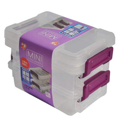 

Alice IRIS Mini Transparent Parts Finishing Box Storage Box Small Small Object Storage Box LLB-M Purple 2 Pack